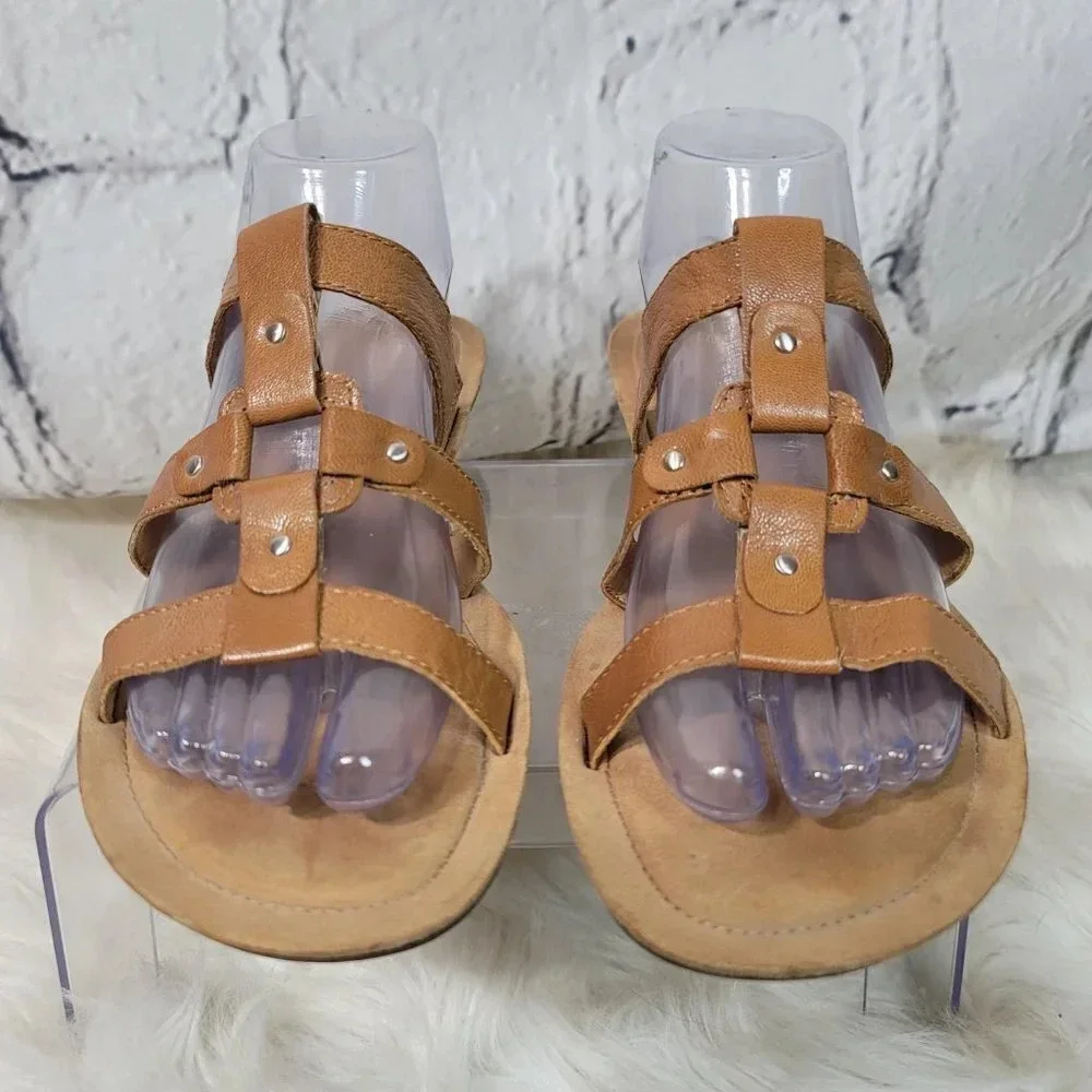 NATURALIZER N5 Comfort Sandals Womens Sz 11‎ Tan Slip On Summer Shoe Backless